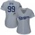 Los Angeles Dodgers #99 Hyun-Jin Ryu Grey Alternate Road 2018 World Series Womens Stitched MLB Jersey