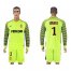 Monaco #1 Subasic Shiny Green Goalkeeper Long Sleeves Soccer Club Jersey