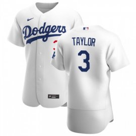 Los Angeles Dodgers #3 Chris Taylor Mens Nike White Home 2020 Authentic Player MLB Jersey