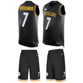 Nike Pittsburgh Steelers #7 Ben Roethlisberger Black Team Color Mens Stitched NFL Limited Tank Top Suit Jersey