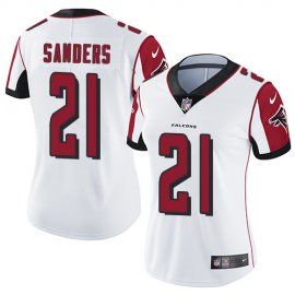 Nike Atlanta Falcons #21 Deion Sanders White Womens Stitched NFL Vapor Untouchable Limited Jersey