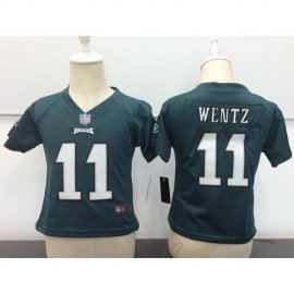 Toddler Nike Philadelphia Eagles #11 Carson Wentz Green Team Color Stitched NFL Elite Jersey