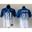 Nike Detroit Lions #81 Calvin Johnson Blue/White Mens Stitched NFL Elite Fadeaway Fashion Jersey