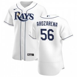 Tampa Bay Rays #56 Randy Arozarena Mens Nike White Home 2020 Authentic Player MLB Jersey