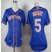 New York Mets #5 David Wright Blue(Grey NO.) Alternate Road Womens Stitched MLB Jersey