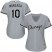 Chicago White Sox #10 Yoan Moncada Grey Road Womens Stitched MLB Jersey
