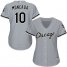 Chicago White Sox #10 Yoan Moncada Grey Road Womens Stitched MLB Jersey