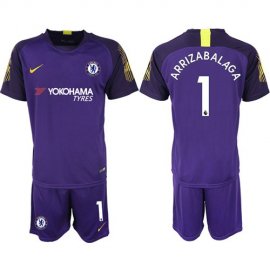 Chelsea #1 Arrizabalaga Purple Goalkeeper Soccer Club Jersey