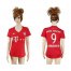 Womens Bayern Munchen #9 Lewandowski Home Soccer Club Jersey