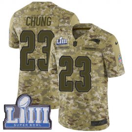 Nike New England Patriots #23 Patrick Chung Camo Super Bowl LIII Bound Mens Stitched NFL Limited 2018 Salute To Service Jersey