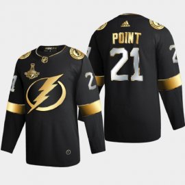 Tampa Bay Lightning #21 Brayden Point Mens Adidas Black Golden Edition Limited Stitched NHL Jersey