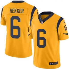 Nike Los Angeles Rams #6 Johnny Hekker Gold Mens Stitched NFL Limited Rush Jersey