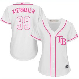 Tampa Bay Rays #39 Kevin Kiermaier White/Pink Fashion Womens Stitched MLB Jersey