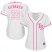 Tampa Bay Rays #39 Kevin Kiermaier White/Pink Fashion Womens Stitched MLB Jersey