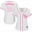 Tampa Bay Rays #39 Kevin Kiermaier White/Pink Fashion Womens Stitched MLB Jersey