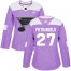 Adidas St. Louis Blues #27 Alex Pietrangelo Purple Authentic Fights Cancer Womens Stitched NHL Jersey