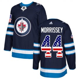Adidas Winnipeg Jets #44 Josh Morrissey Navy Blue Home Authentic USA Flag Stitched NHL Jersey