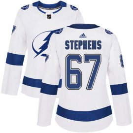 Adidas Tampa Bay Lightning #67 Mitchell Stephens White Road Authentic Womens Stitched NHL Jersey