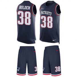 Nike New England Patriots #38 Brandon Bolden Navy Blue Team Color Mens Stitched NFL Limited Tank Top Suit Jersey