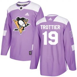 Adidas Pittsburgh Penguins #19 Bryan Trottier Purple Authentic Fights Cancer Stitched NHL Jersey
