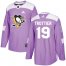 Adidas Pittsburgh Penguins #19 Bryan Trottier Purple Authentic Fights Cancer Stitched NHL Jersey