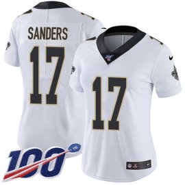 Nike New Orleans Saints #17 Emmanuel Sanders White Womens Stitched NFL 100th Season Vapor Untouchable Limited Jersey