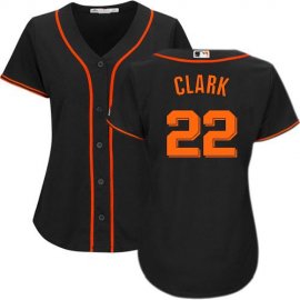 San Francisco Giants #22 Will Clark Black Alternate Womens Stitched MLB Jersey