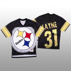 NFL Pittsburgh Steelers #31 Justin Layne Black Mens Mitchell & Nell Big Face Fashion Limited NFL Jersey