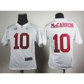 Kids Alabama Crimson Tide 10 AJ McCarron White College Football NCAA Jersey