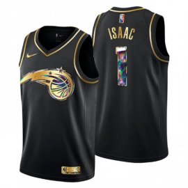 Orlando Orlando Magic #1 Jonathan Isaac Mens Golden Edition Diamond Logo 2021/22 Swingman Jersey – Black Mens
