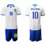 Brazil #10 Ronaldinho White Soccer Country Jersey