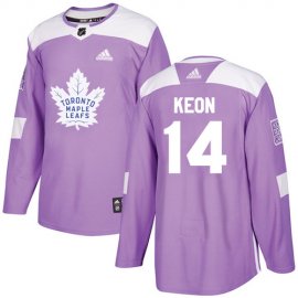 Adidas Toronto Maple Leafs #14 Dave Keon Purple Authentic Fights Cancer Stitched NHL Jersey
