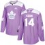 Adidas Toronto Maple Leafs #14 Dave Keon Purple Authentic Fights Cancer Stitched NHL Jersey