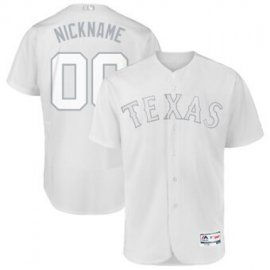 Texas Rangers Majestic 2019 Players Weekend Flex Base Authentic Roster Custom Jersey White
