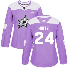 Adidas Dallas Stars #24 Roope Hintz Purple Authentic Fights Cancer Womens Stitched NHL Jersey