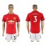 Manchester United #3 Bailly Red Home Soccer Club Jersey