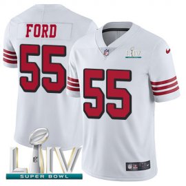 Nike San Francisco 49ers #55 Dee Ford White Super Bowl LIV 2020 Rush Youth Stitched NFL Vapor Untouchable Limited Jersey