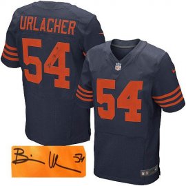 Nike Chicago Bears #54 Brian Urlacher Navy Blue Alternate Mens Stitched NFL Elite Autographed Jersey