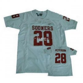Oklahoma Sooners 28 Adrian Peterson Authentic White NCAA Jerseys