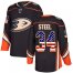 Adidas Anaheim Ducks #34 Sam Steel Black Home Authentic USA Flag Stitched NHL Jersey