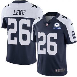 Nike Dallas Cowboys #26 Jourdan Lewis Navy Blue Thanksgiving Mens Stitched With Established In 1960 Patch NFL Vapor Untouchable Limited Throwback Jersey