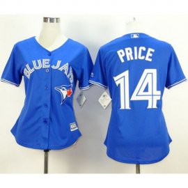 Toronto Blue Jays #14 David Price Blue Alternate Womens Stitched MLB Jersey