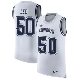 Nike Dallas Cowboys #50 Sean Lee White Mens Stitched NFL Limited Rush Tank Top Jersey