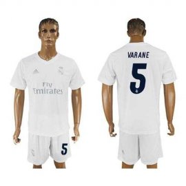 Real Madrid #5 Varane Marine Environmental Protection Home Soccer Club Jersey