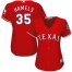 Texas Rangers #35 Cole Hamels Red Alternate Womens Stitched MLB Jersey