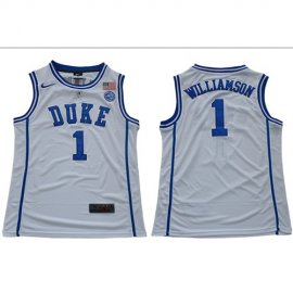 Blue Devils #1 Zion Williamson White Basketball Stitched College Jersey