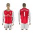 Arsenal #1 Szczesny Red Home Long Sleeves Soccer Club Jersey