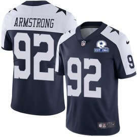 Nike Dallas Cowboys #92 Dorance Armstrong Navy Blue Thanksgiving Mens Stitched With Established In 1960 Patch NFL Vapor Untouchable Limited Throwback Jersey