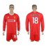Liverpool #18 Alberto.M Home Long Sleeves Soccer Club Jersey