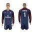 Paris Saint-Germain #1 Douchez Home Long Sleeves Soccer Club Jersey